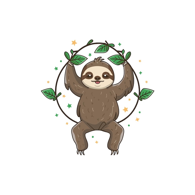 Vector cute sloth activities vector arts