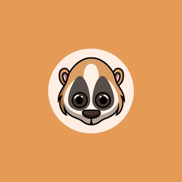 Cute slow loris face cartoon illustration