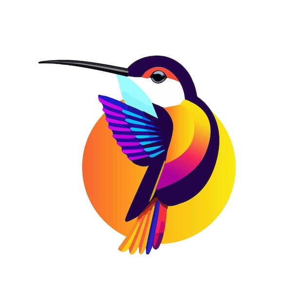 Cute small bird logo illustration