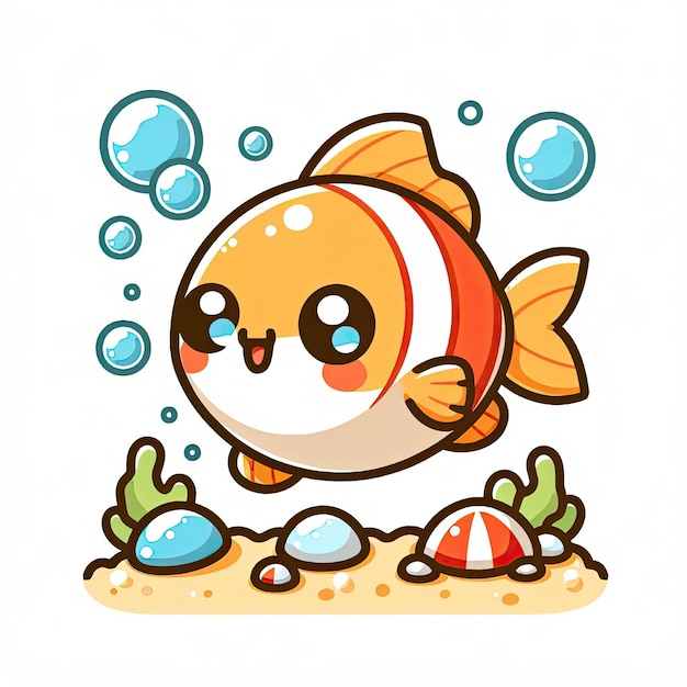 Vector cute small fish