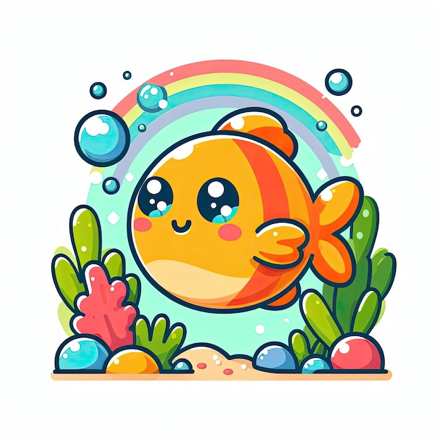 Vector cute small fish