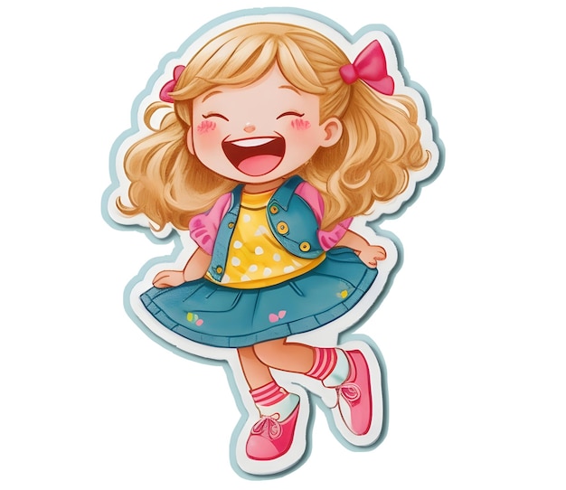 A cute small girl sticker