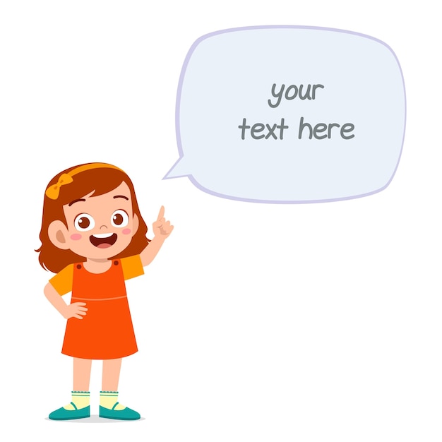 かわいいスマートな女の子はバルーンチャットで話します