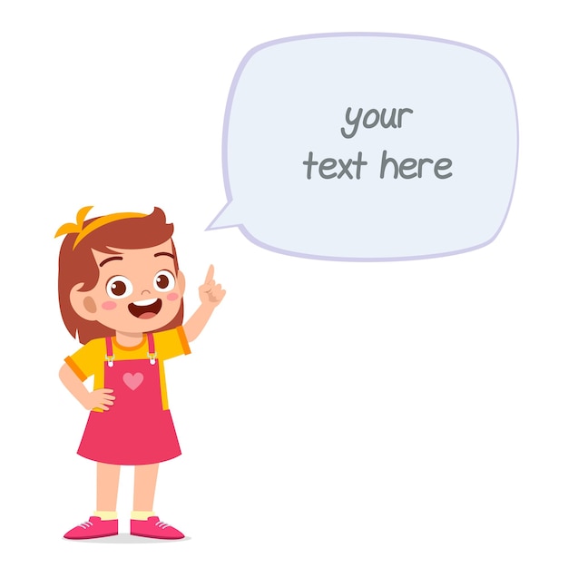 かわいいスマートな女の子はバルーンチャットで話します
