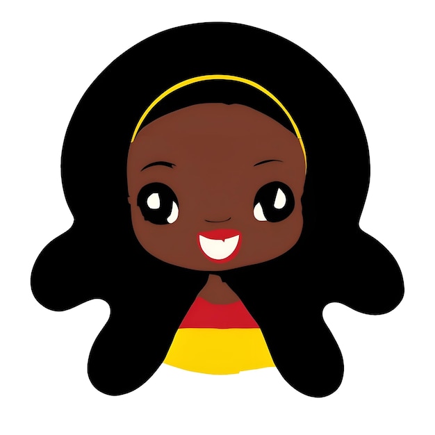 Cute Smiling African Girl Illustration
