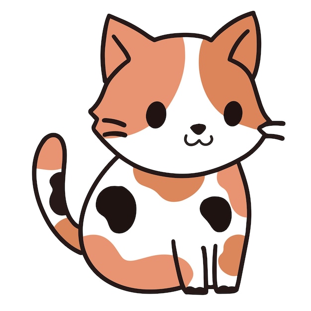 Premium Vector | Cute smiling cat vector illustration