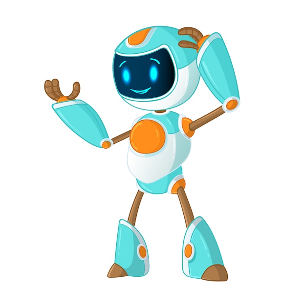 Cute smiling customer online support service chat robot