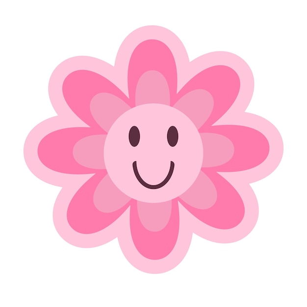 Cute Smiling Daisy Flower In Pink Color