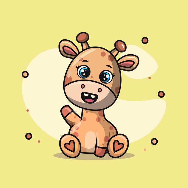 Cute Smiling Giraffe Animal Character