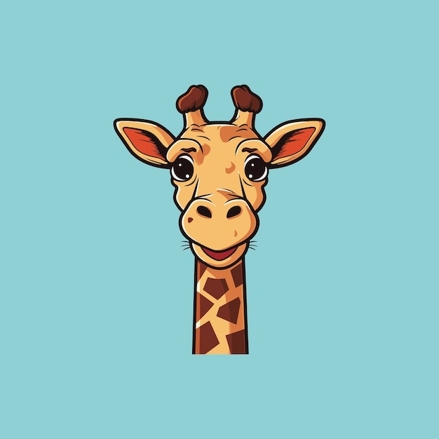 Vector cute smiling giraffe mascot in vector style