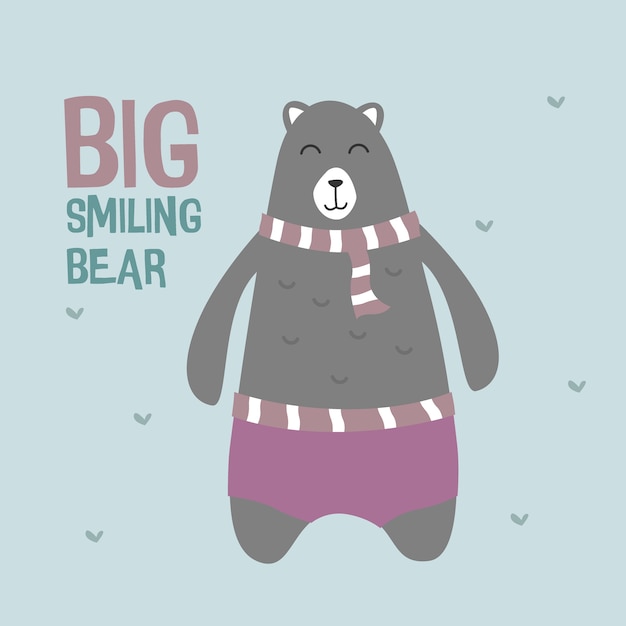 Cute Smiling Happy Bear