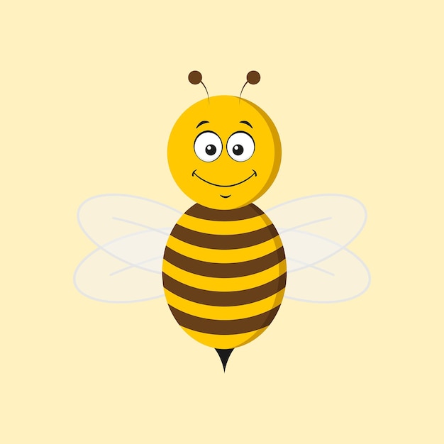 Cute Smiling Honey Bee Illustration Vector