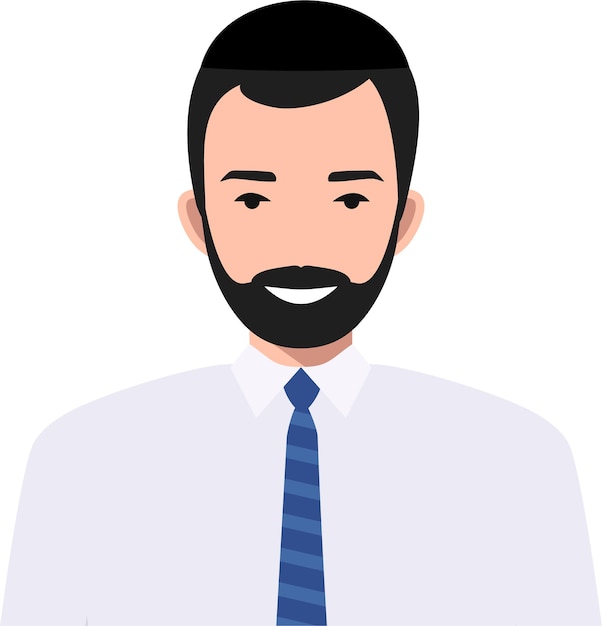 Vector cute smiling jewish businessman with beard and mustache in kippah and traditional national clothes