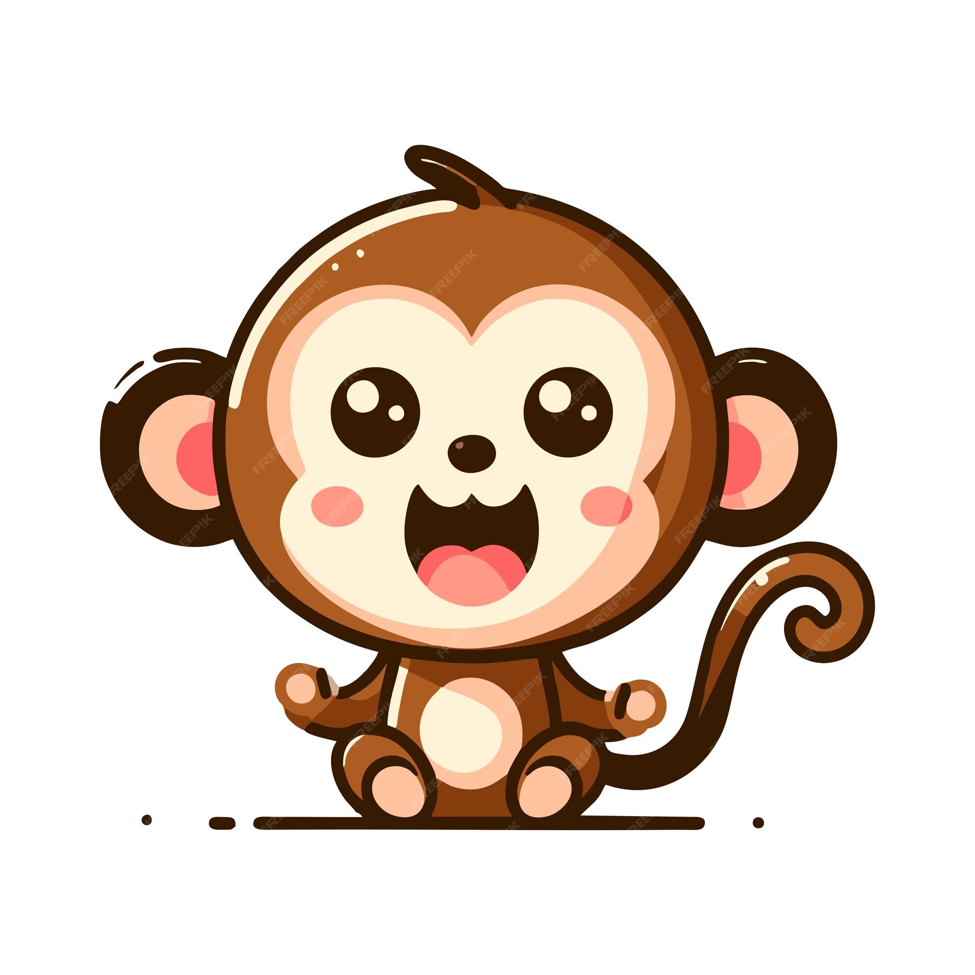 Premium Vector | Cute smiling monkey flat vector design