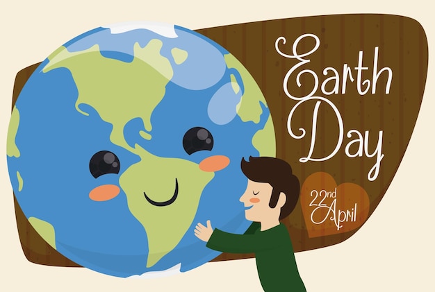 Cute smiling planet in love with the mankind in Earth Day celebration