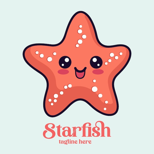 Cute smiling starfish exploring the deep sea