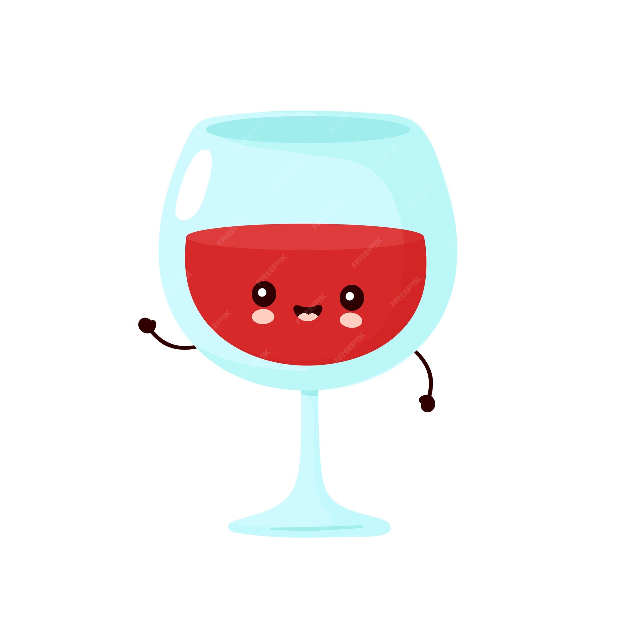 Premium Vector  Cute smiling wine glass