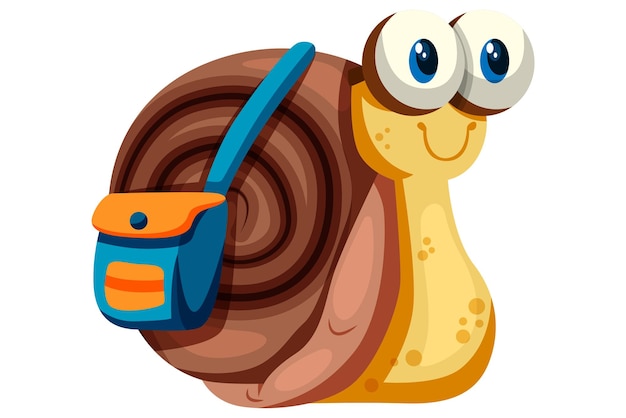 Cute Snail Character Design Illustration