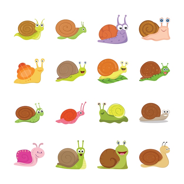 Cute snail icons