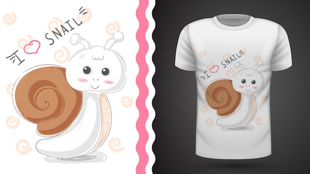 Cute snail - idea for print t-shirt