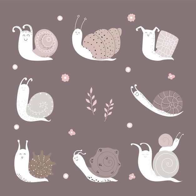 Cute snail set.