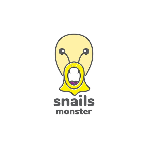 Cute snail with fangs logo design vector graphic symbol icon sign illustration creative idea