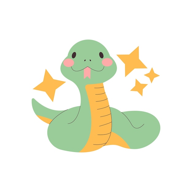 Cute Snake Vector Pet Illustration Sticker