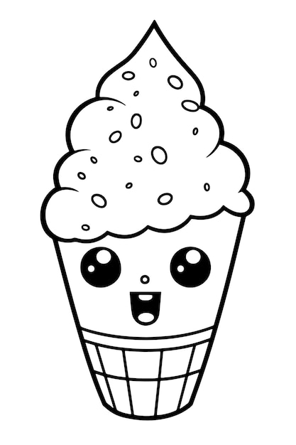 Cute Snow Cone Coloring Page