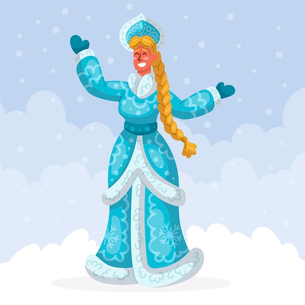 Vector cute snow maiden character