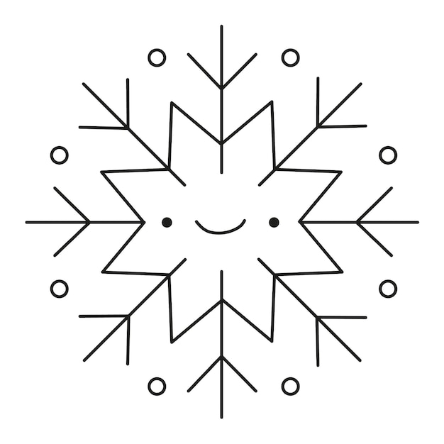 Vector cute snowflake winter vector illustration