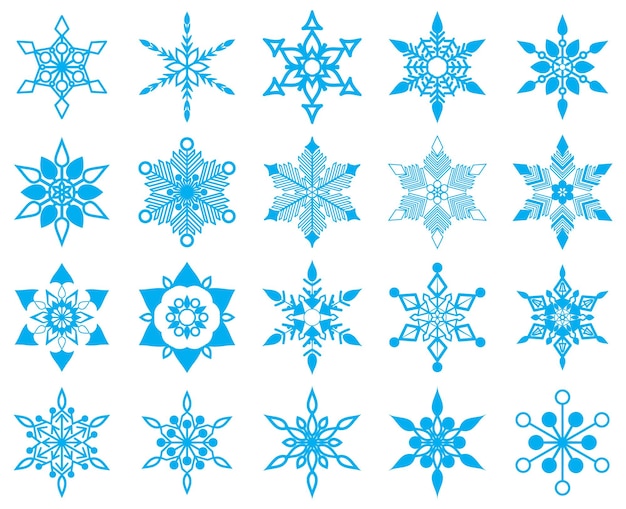 Vector cute snowflakes collection
