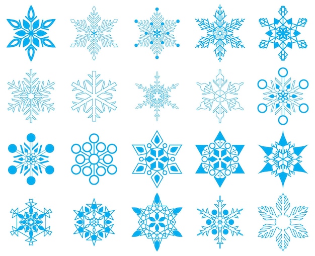 Simpatica collezione di fiocchi di neve