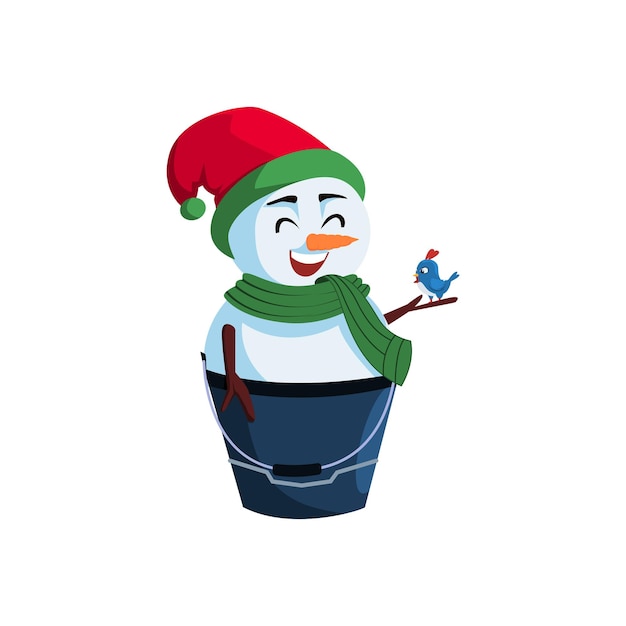 Cute Snowman Character Design Illustration