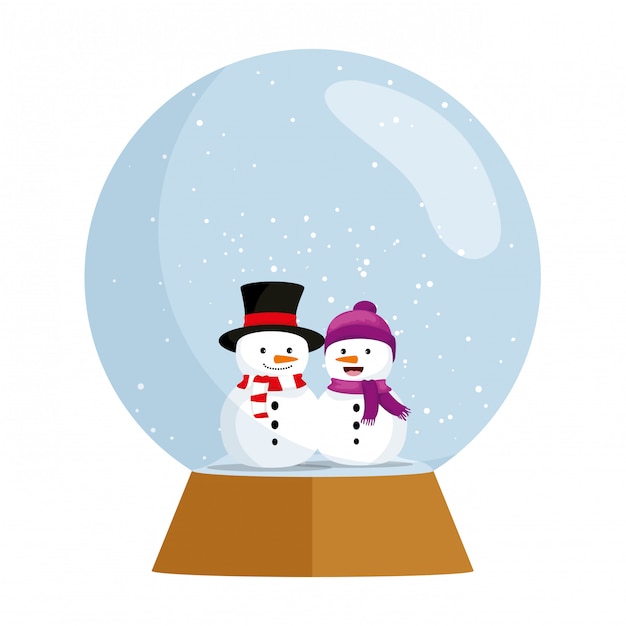 Cute snowman christmas sphere