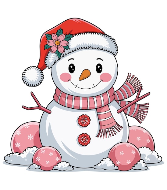 Cute snowman clipart
