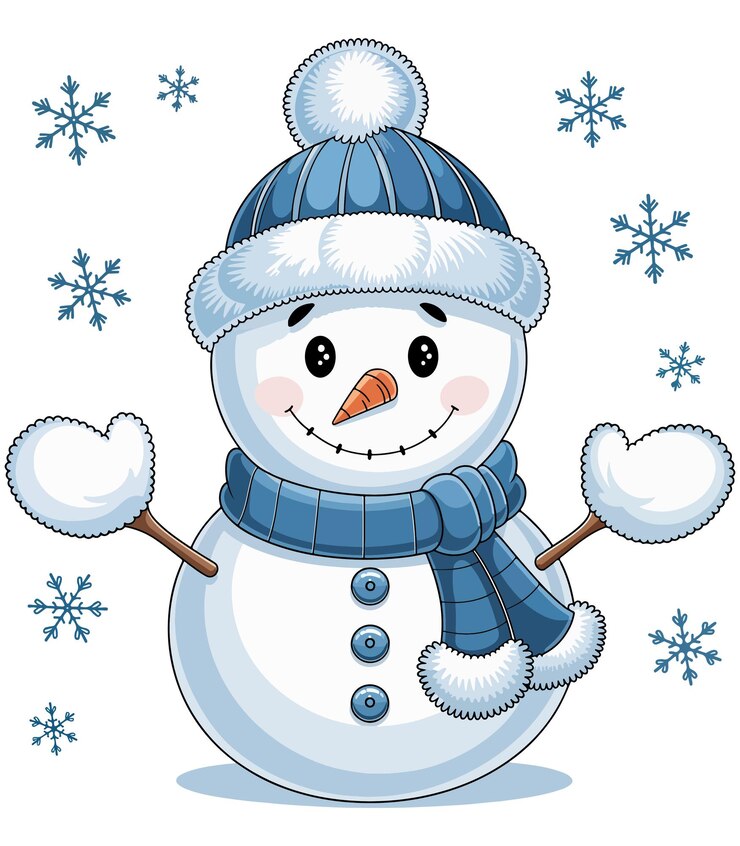 Cute snowman clipart
