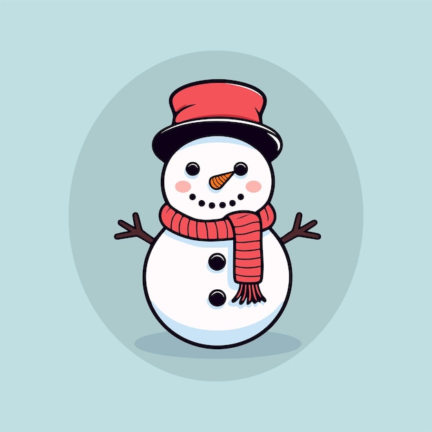 cute snowman icon vector