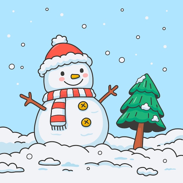 cute snowman illustration