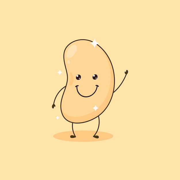 Cute soy bean vector cartoon character illustration simple flat deaign style