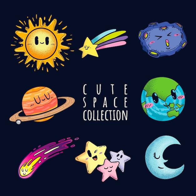 Vector cute space collection