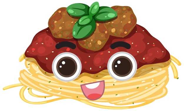 Cute spaghetti cartoon character