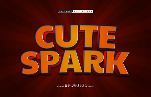cute spark editable text effect with a kids and game text style
