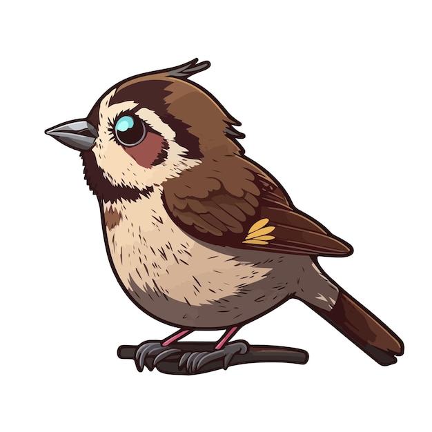 Vector cute sparrow cartoon style