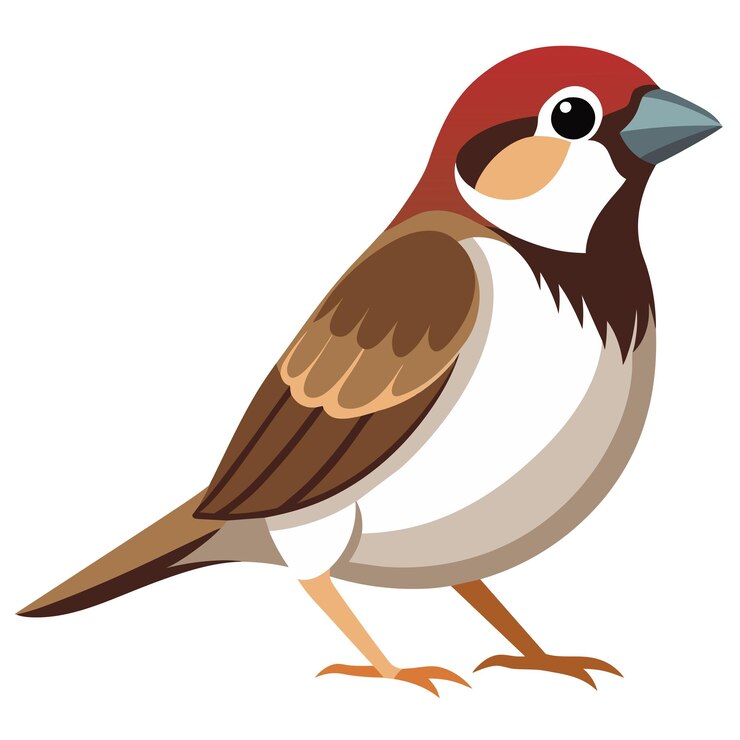 Vector a cute sparrow illustration isolated on a white background