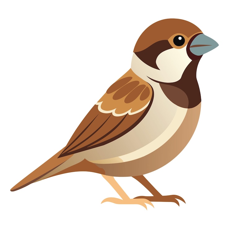Vector a cute sparrow illustration isolated on a white background