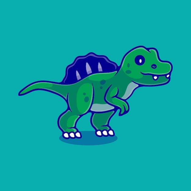 Cute spinosaurus dinosaur illustration suitable for mascot sticker and tshirt design