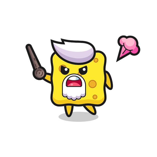 Cute sponge grandpa is getting angry , cute style design for t shirt, sticker, logo element