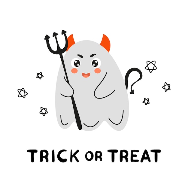 Vector cute spooky illustration ghost character ghost cute ghost doodle ghost halloween ghost