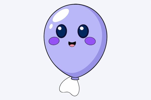 cute spooky kawaii ghost balloon illustration