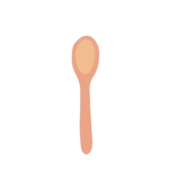 cute spoon in doodle style isolated on white background simple illustration